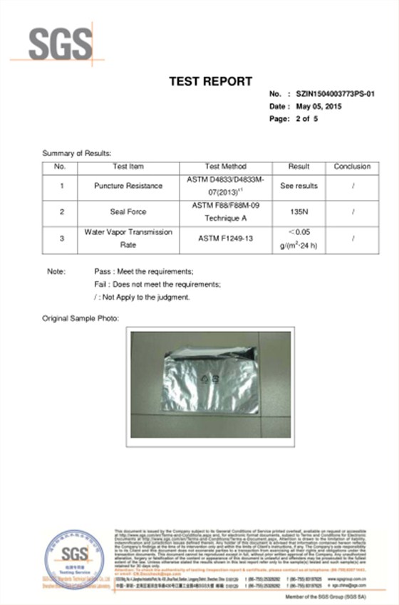 2015-Foil bag-封邊強(qiáng)度-穿刺-水蒸氣透過(guò)率